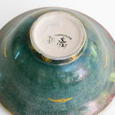  Gustavsberg JOSEF EKBERG GREEN AND RED BOWL GUSTAVSBERG SWEDEN 1927
