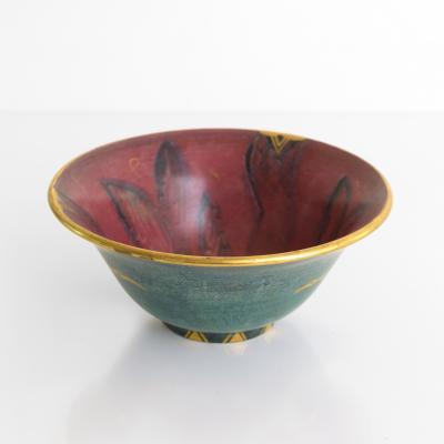  Gustavsberg JOSEF EKBERG GREEN AND RED BOWL GUSTAVSBERG SWEDEN 1927