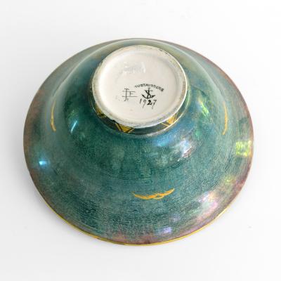  Gustavsberg JOSEF EKBERG GREEN AND RED BOWL GUSTAVSBERG SWEDEN 1927