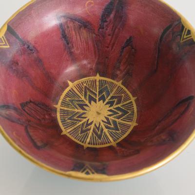  Gustavsberg JOSEF EKBERG GREEN AND RED BOWL GUSTAVSBERG SWEDEN 1927