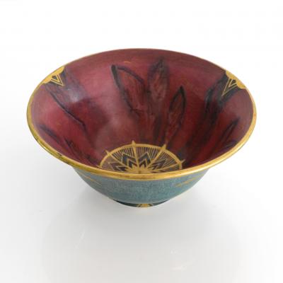  Gustavsberg JOSEF EKBERG GREEN AND RED BOWL GUSTAVSBERG SWEDEN 1927