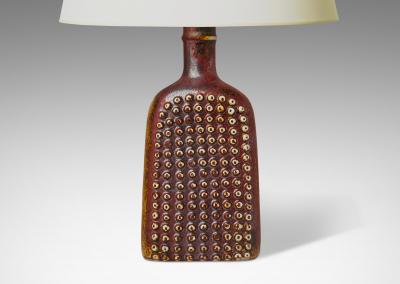  Gustavsberg Studio Bottle Form Table Lamp in Oxblood Glaze by Stig Lindberg