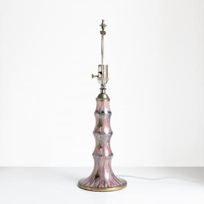  Gustavsberg Studio Josef Ekberg Art Deco ceramic lamp in pink blue gold Gustavsberg Sweden 1926