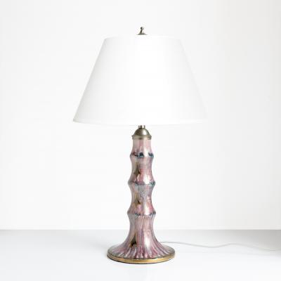  Gustavsberg Studio Josef Ekberg Art Deco ceramic lamp in pink blue gold Gustavsberg Sweden 1926