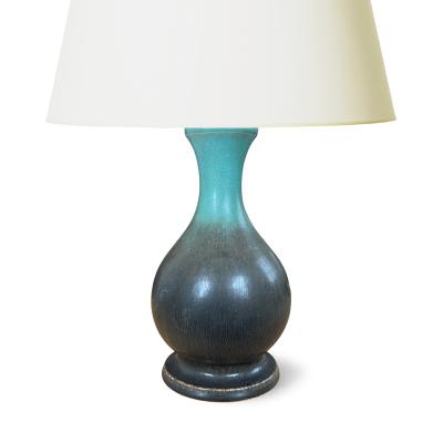  Gustavsberg Studio Small Table Lamp in Celadon and Burgundy Brown by Sven Wejsfelt