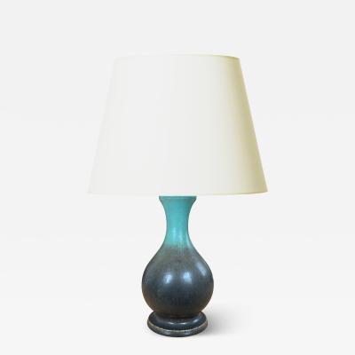  Gustavsberg Studio Small Table Lamp in Celadon and Burgundy Brown by Sven Wejsfelt