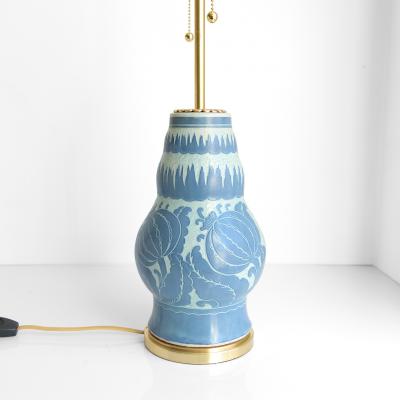  Gustavsberg Studio Swedish Art Deco ceramic Sgraffito technique lamp by Josef Ekberg Gustavsberg