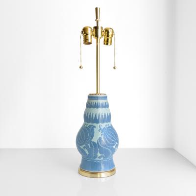  Gustavsberg Studio Swedish Art Deco ceramic Sgraffito technique lamp by Josef Ekberg Gustavsberg
