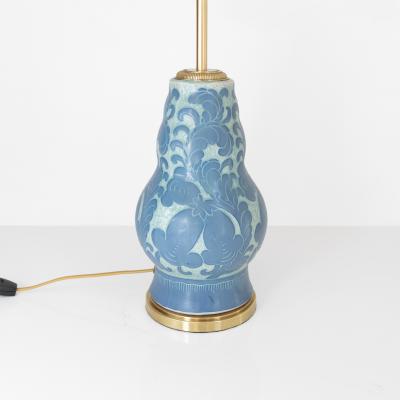  Gustavsberg Studio Swedish Art Deco ceramic Sgraffito technique lamp by Josef Ekberg Gustavsberg