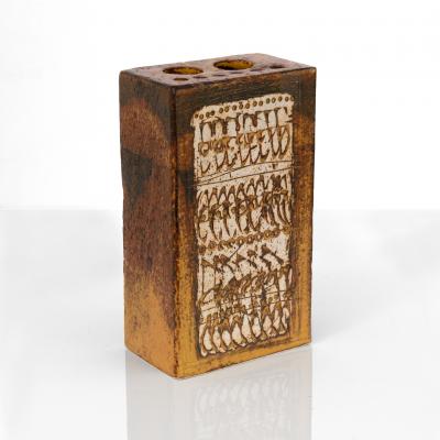  Gustavsberg Studio TWO LISA LARSEN UNIQUE CLAY VASES FOR GUSTAVSBERG STUDIO SWEDEN CIRCA 1960