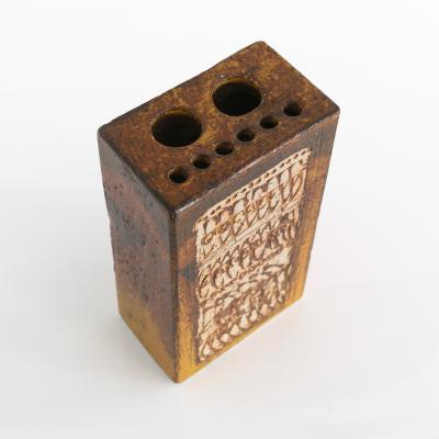  Gustavsberg Studio TWO LISA LARSEN UNIQUE CLAY VASES FOR GUSTAVSBERG STUDIO SWEDEN CIRCA 1960