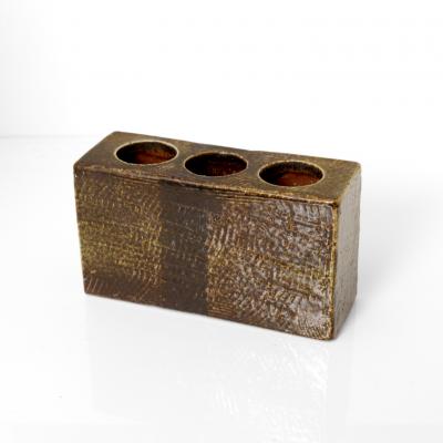  Gustavsberg Studio TWO LISA LARSEN UNIQUE CLAY VASES FOR GUSTAVSBERG STUDIO SWEDEN CIRCA 1960