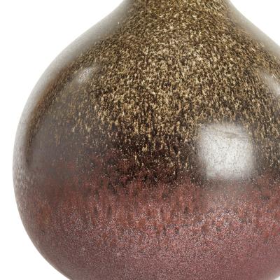  Gustavsberg Studio Table Lamp in Stipple Haresfur and Red Luster Glazing by Sven Wejsfelt