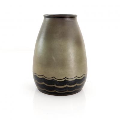  Gustavsberg Studio Unique hand built and painted ceramic vase Josef Ekberg for Gustavsberg Sweden