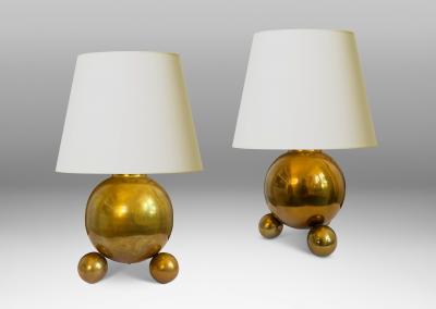  Gusums Bruk Pair of Table Lamps in Brass by Gusums Bruk