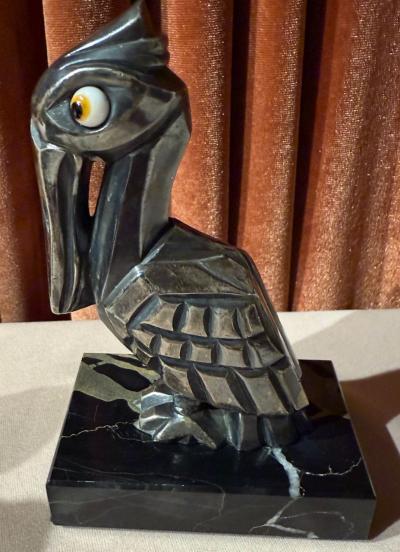  H Moreau Pair of Art Deco Pelican Bookends by H Moreau France 1930s