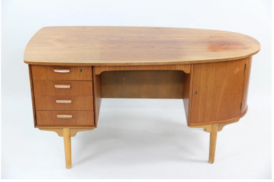  H P Hansen H P Hansen Bullet Teak Executive Desk