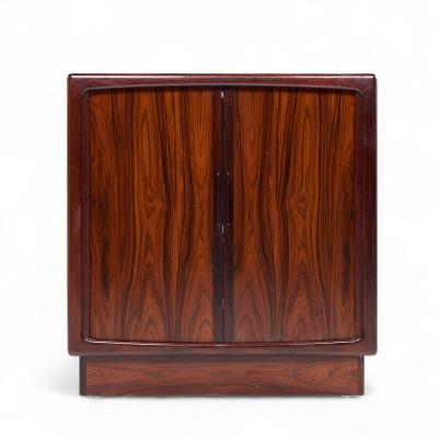 H P Hansen HP Hansen Mid Century Danish Rosewood Tambour Door Armoire