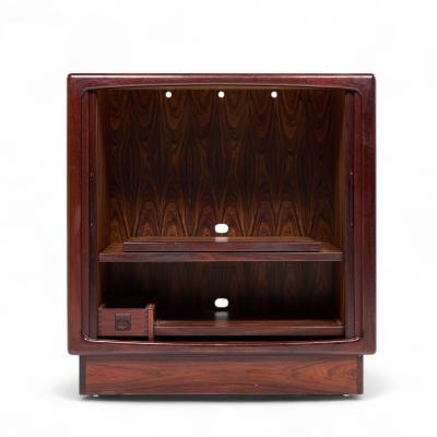 H P Hansen HP Hansen Mid Century Danish Rosewood Tambour Door Armoire