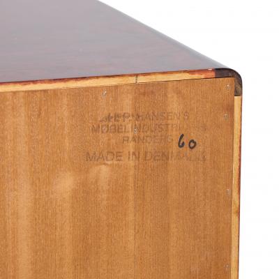 H P Hansen HP Hansen Mid Century Danish Rosewood Tambour Door Armoire