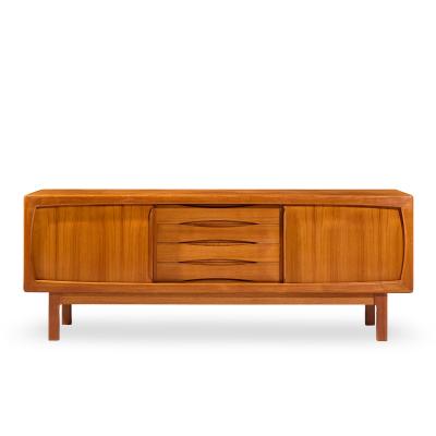  H P Hansen HP Hansen Mid Century Danish Teak Sliding Door Credenza