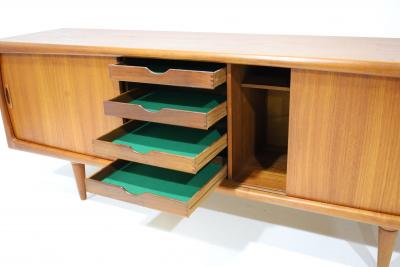  H P Hansen Vintage Sculptural Danish Teak H P Hansen Sideboard Credenza