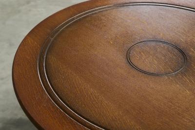  H Pander Zonen H Pander Zonen Round Coffee Table with Baluster Legs in Solid Oak Netherlands