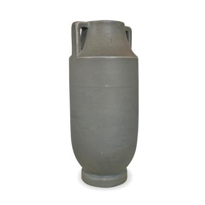  H gan s Art Deco Tall Handled Vase in Stone Gray by Hoganas