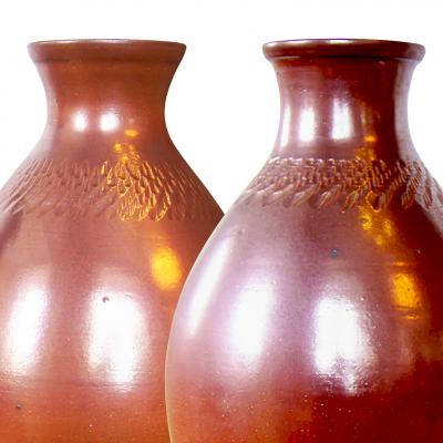  H gan s Duo of Monumental Luster Glazes Vases by Sven Bohlin for H gan s
