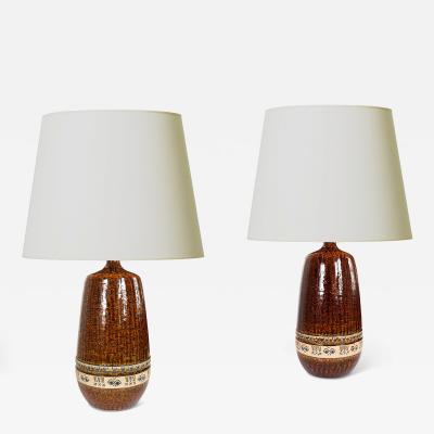  H gan s Keramik Pair of Table lamps by Yngve Blixt for H gan s