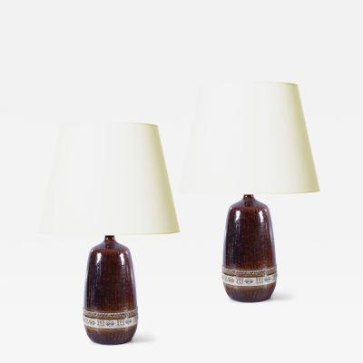  H gan s Pair of Table Lamps by Yngve Blixt for Hoganas