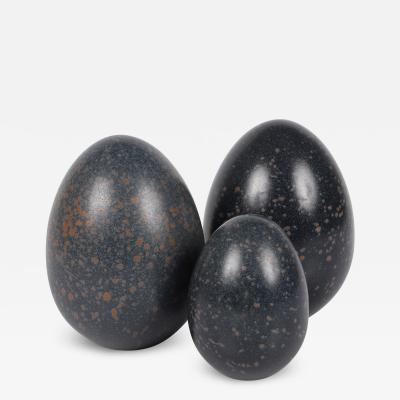  H gan s Trio of Decorative Eggs by Hoganas Keramik