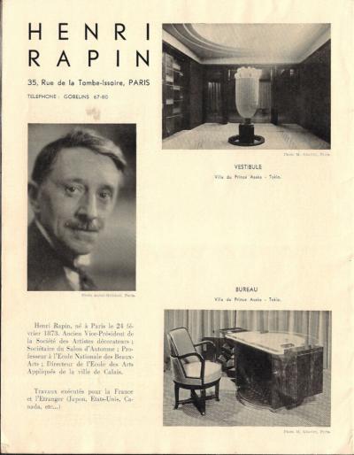  HENRI RAPIN Henri Rapin 1925 Paris Exposition model cabinet
