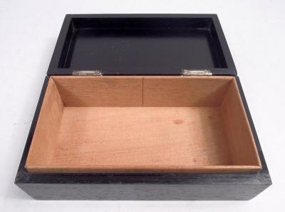  HJ Cooper Co Ltd English Modern Wood Box with Sterling Silver Golf Club Ball 1927