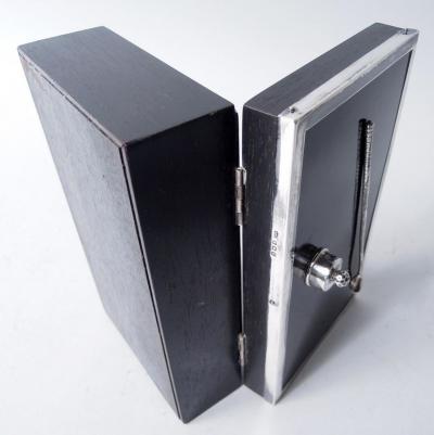  HJ Cooper Co Ltd English Modern Wood Box with Sterling Silver Golf Club Ball 1927