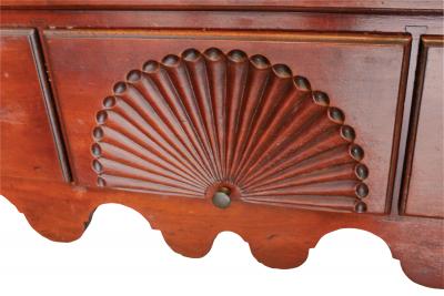  HL Chalfant American Fine Art Antiques Diminutive Cherry Queen Anne Bonnet Top High Chest