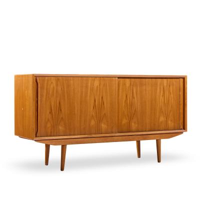  HP Hansen HP Hansen Style Mid Century Danish Teak Credenza and Hutch