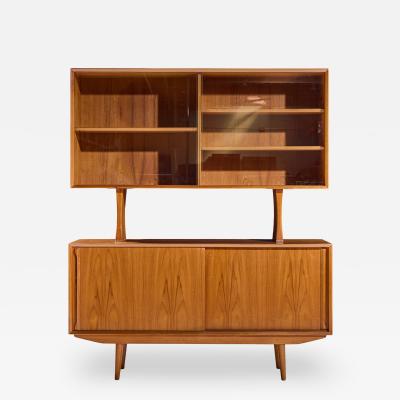  HP Hansen HP Hansen Style Mid Century Danish Teak Credenza and Hutch
