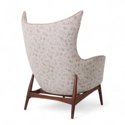  HW Klein H W Klein for Bramin M bler Model 207 5 Mid Century Danish Walnut Wing Chair