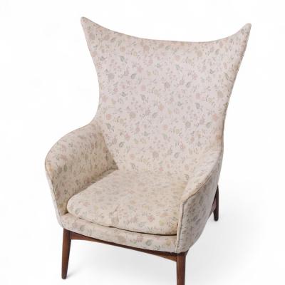  HW Klein H W Klein for Bramin M bler Model 207 5 Mid Century Danish Walnut Wing Chair