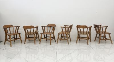  Habitant 1940s Habitant Bay City MI Knotty Pine Captain s Chairs Set of 6