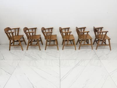  Habitant 1940s Habitant Bay City MI Knotty Pine Captain s Chairs Set of 6