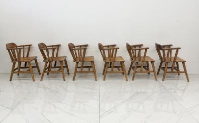  Habitant 1940s Habitant Bay City MI Knotty Pine Captain s Chairs Set of 6