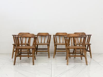  Habitant 1940s Habitant Bay City MI Knotty Pine Captain s Chairs Set of 6