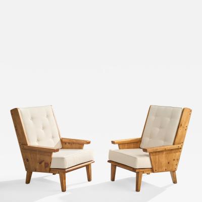  Habitant Habitant Lounge Chairs with Pine and Fabric USA 1940s