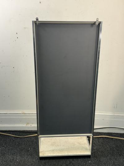  Habitat MID CENTURY ALUMINUM MIRROR WITH TRAVERTINE MARBLE SHELF