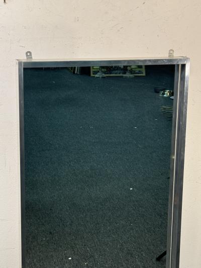  Habitat MID CENTURY ALUMINUM MIRROR WITH TRAVERTINE MARBLE SHELF