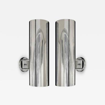  Habitat Paul Mayen Sconces in Polished Aluminum 1960s signed 