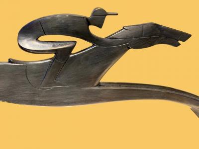  Hagenauer Hagenauer Art Deco Horse and Jockey Sculpture Signed Vienna