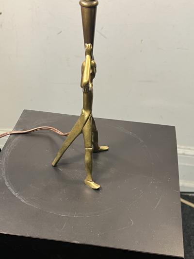  Hagenauer SIGNED GERMAN ART DECO REVOLUTIONARY ERA MAN BRASS LAMP